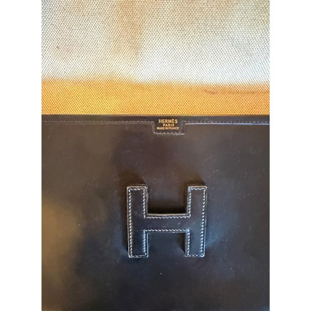 Hermès Black Jige Clutch Bag Leather - Picture 4 of 5